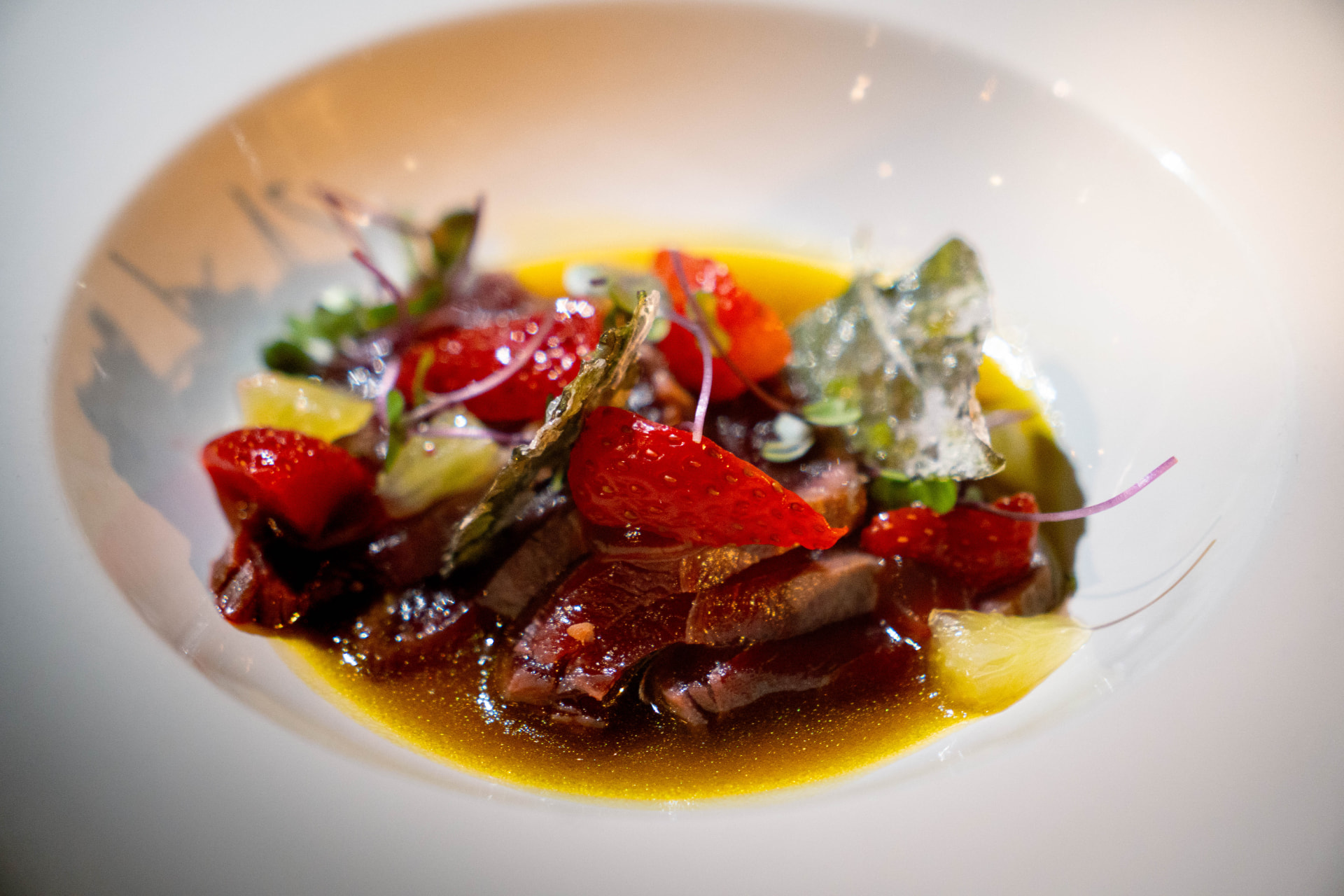 Tartare aux fraises — gros plan